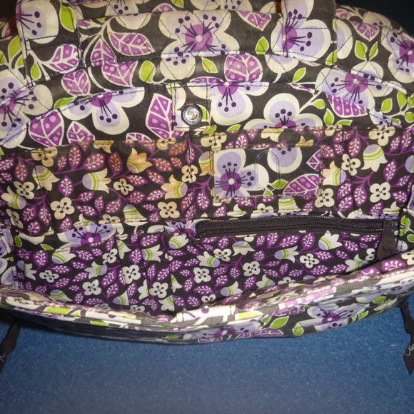 Vera Bradley plum petals laptop bag - Picture 2 of 5
